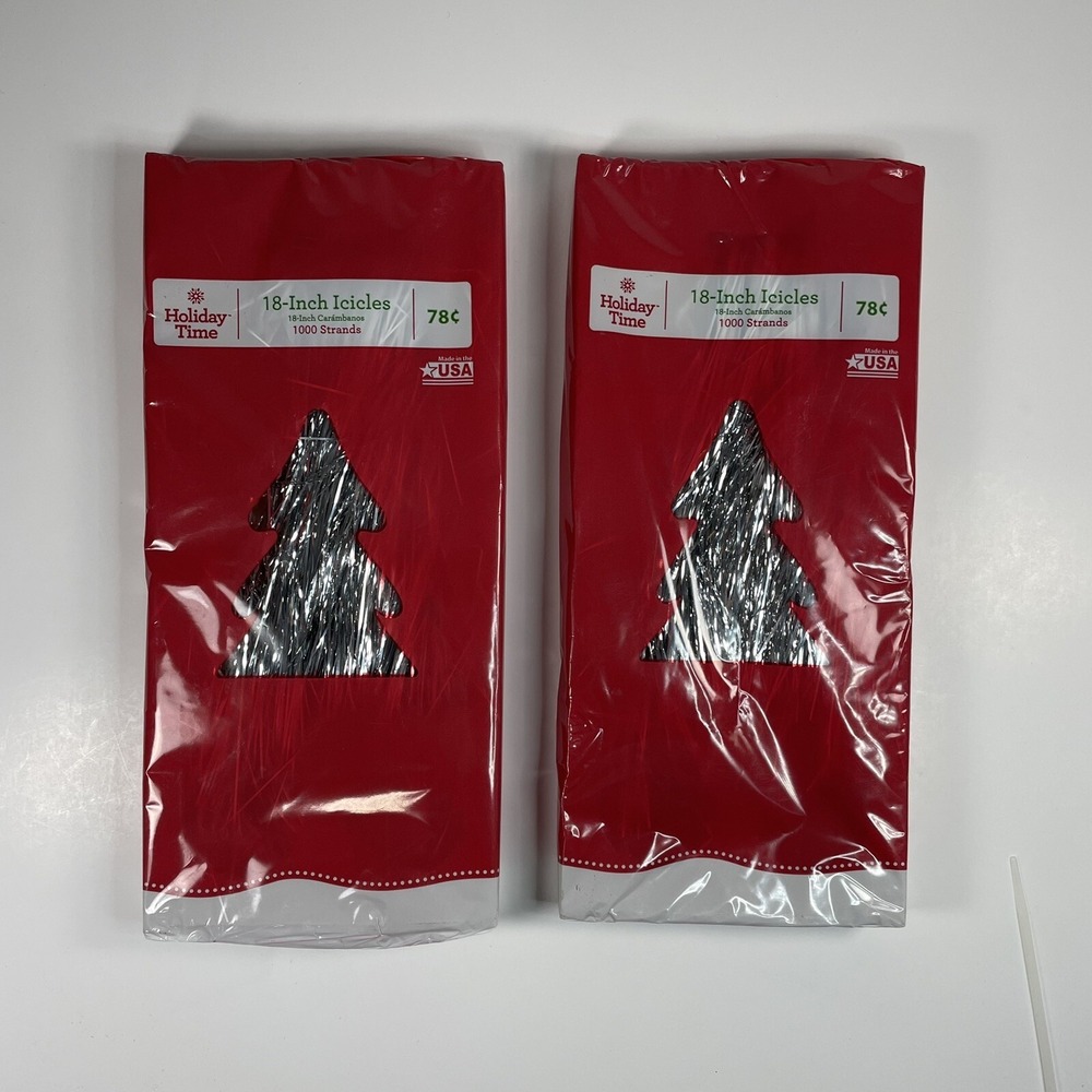 Vintage Two Boxes NOS 18-Inch Icicles 1000 Strands Each‎ Sealed Holiday Time USA